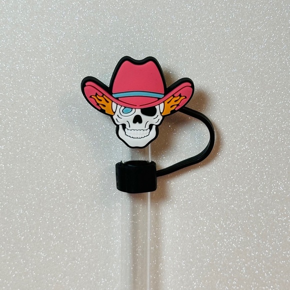 Western Skeleton Cowboy Hat Straw Topper - Picture 2 of 2